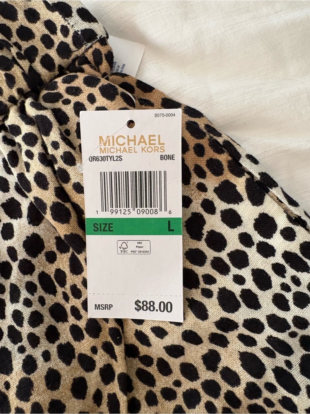 Michael Kors Leopard-Print Elastic Waist Shorts - Tan & Black - Picture 3 of 6